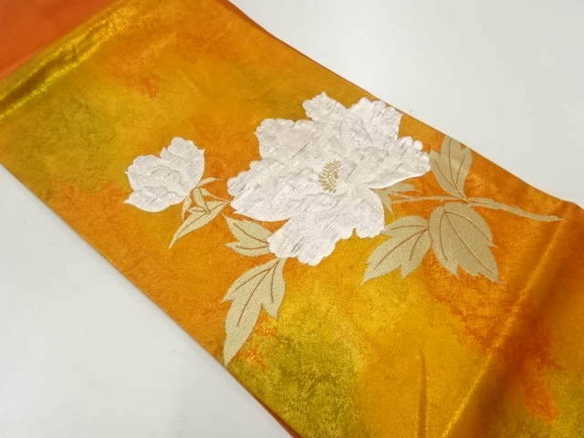 JAPANESE KIMONO / NAGOYA OBI / SILK / WOVEN FLOWERS